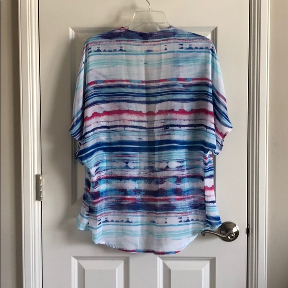 Decree 2 Kimonos Floral Stripes Blue - Picture 4 of 6